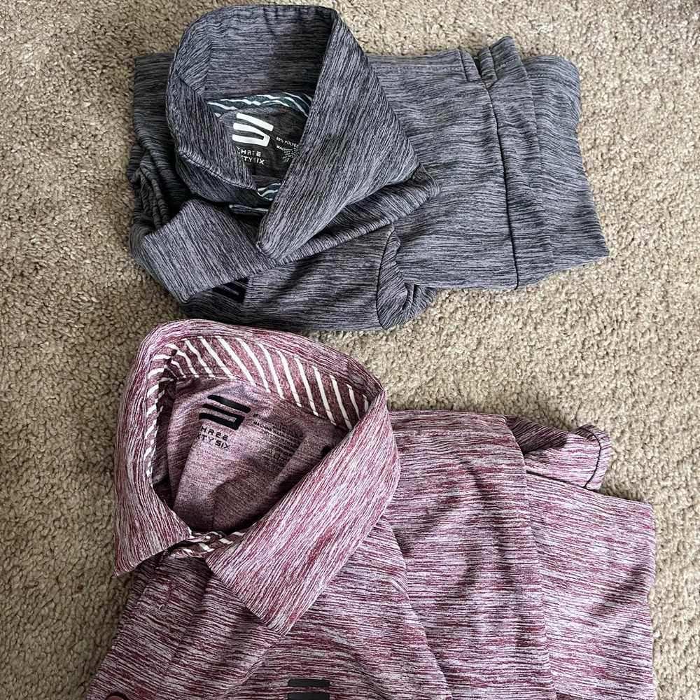 Bundle (2) Men's Gray and Maroon Golf Shirts